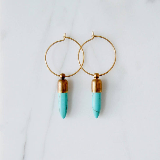 Small Howlite Hoop Earrings