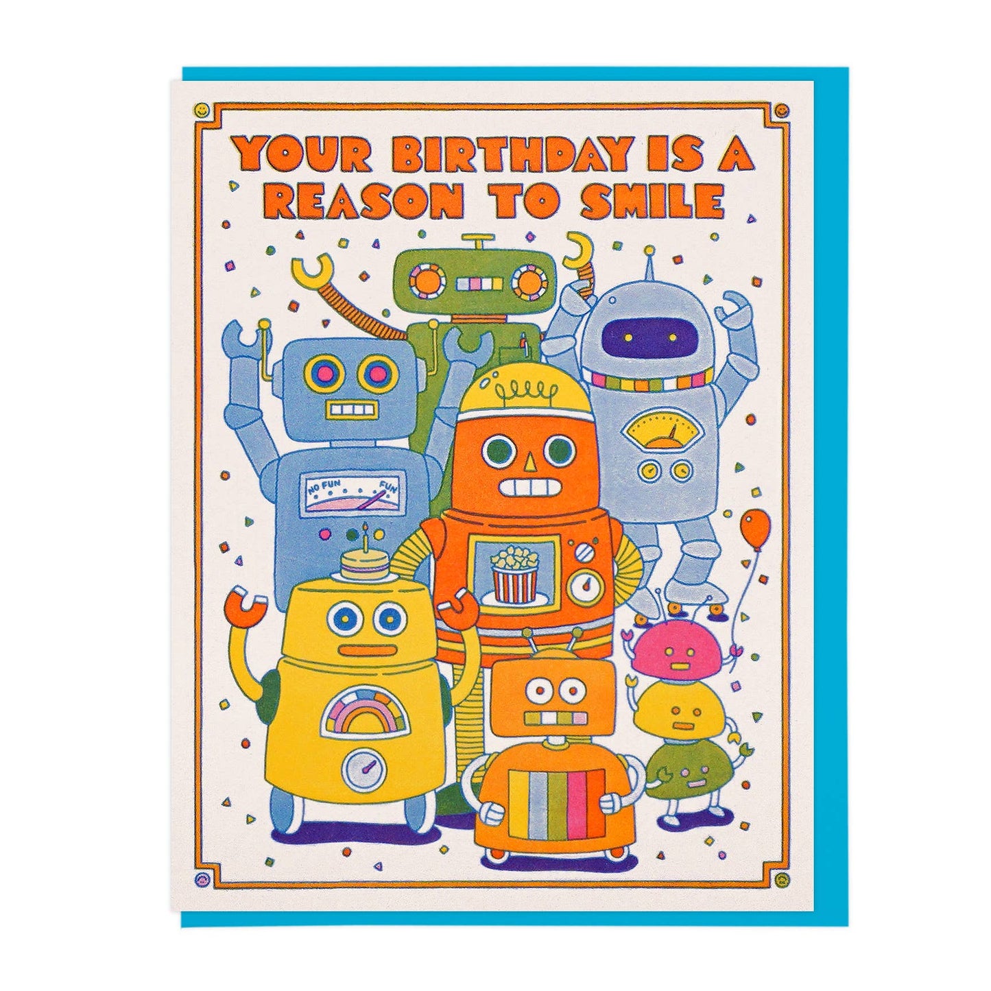 Load image into Gallery viewer, Robot Smile Birthday Card
