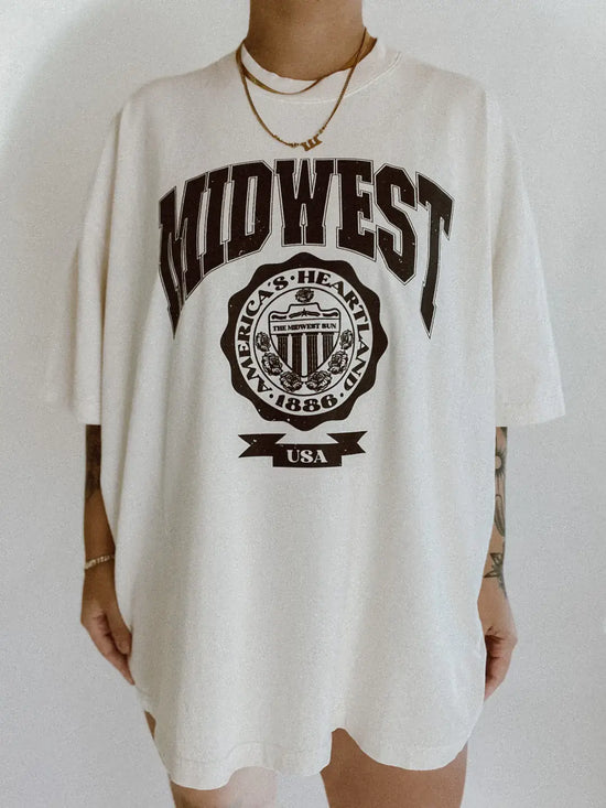 Load image into Gallery viewer, MIDWEST OVERSIZED GRAPHIC TEE | IVORY
