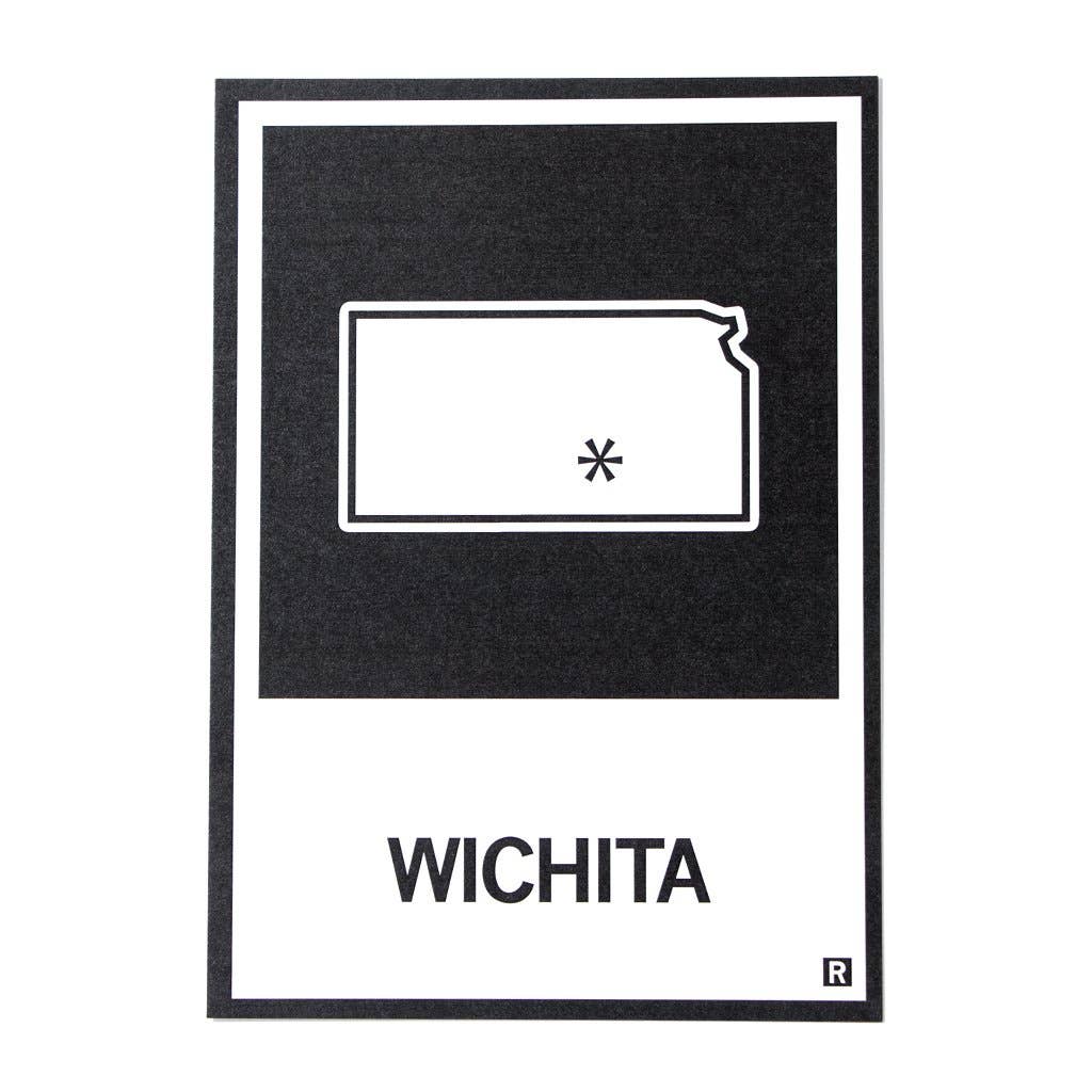 Wichita, Kansas Outline Postcard