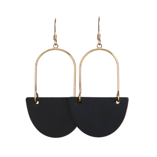 Load image into Gallery viewer, Black Islas Leather Earrings
