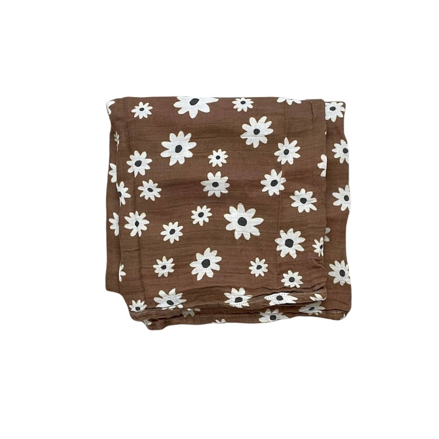 Load image into Gallery viewer, Organic Cotton Baby Swaddle Blanket - Daisy (Mocha)
