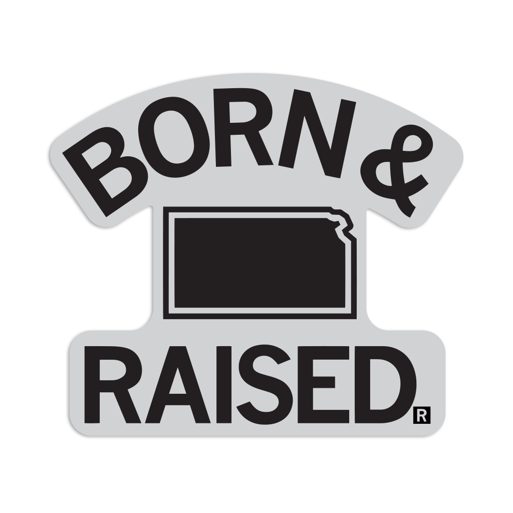KS Born & Raised Grey Die-Cut Sticker