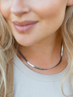 Herringbone Silver Layering Necklace