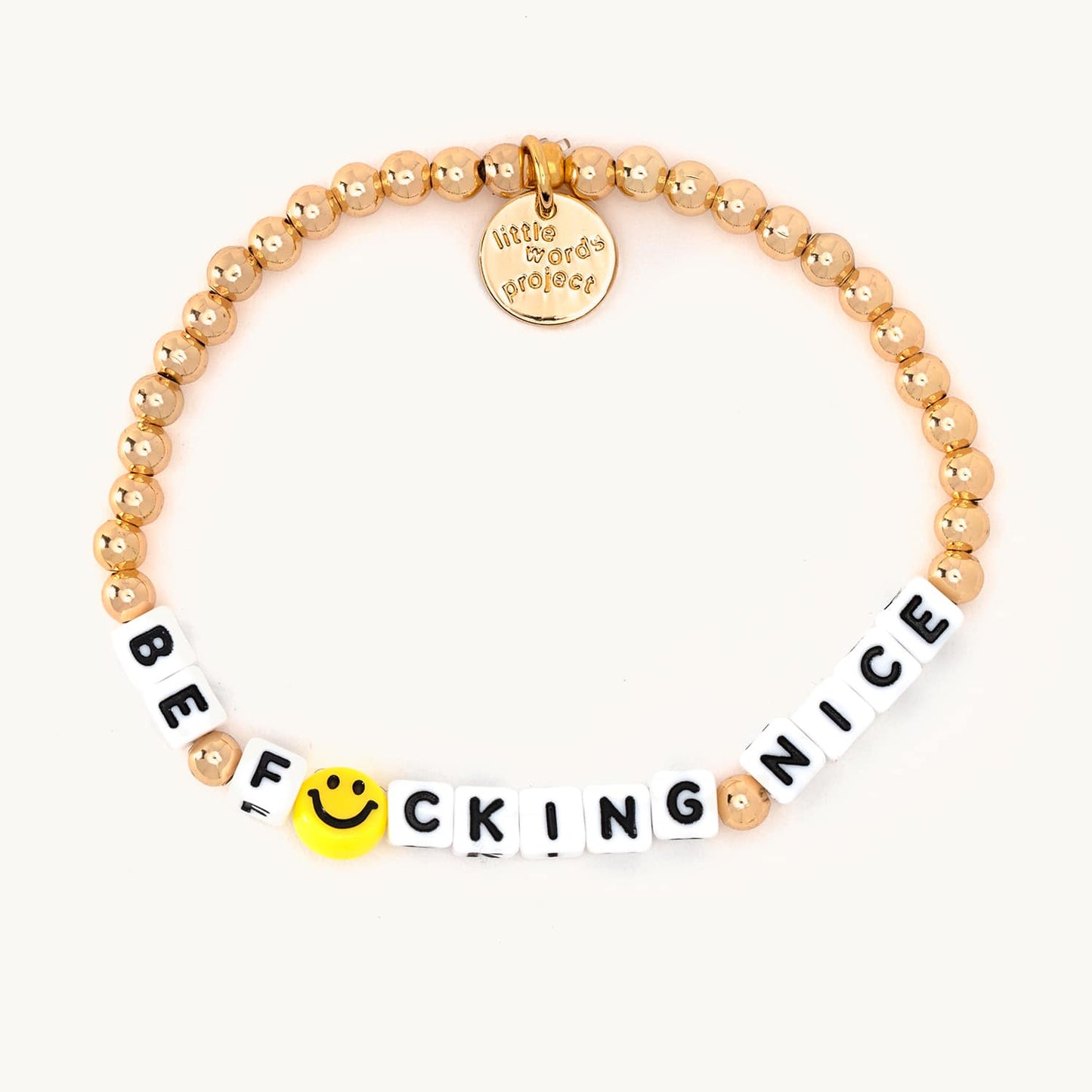Be F**king Nice Gold Plated Little Words Bracelet