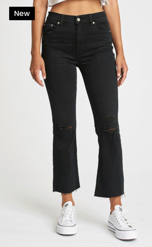 Video Games High Rise Crop Flare Jeans