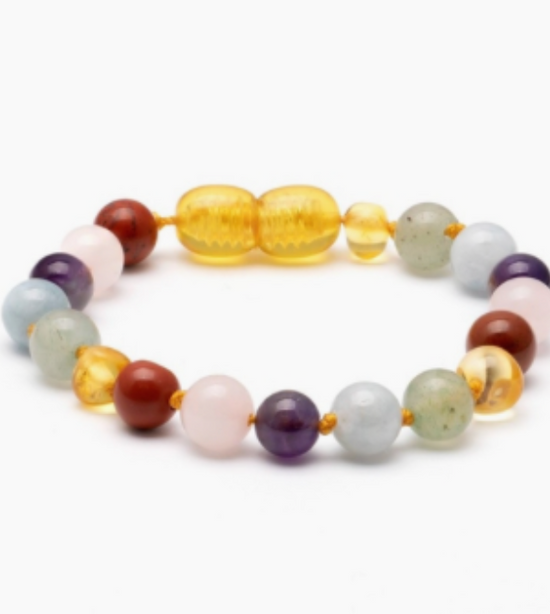 Load image into Gallery viewer, Baby Amber and Gemstone Bracelet
