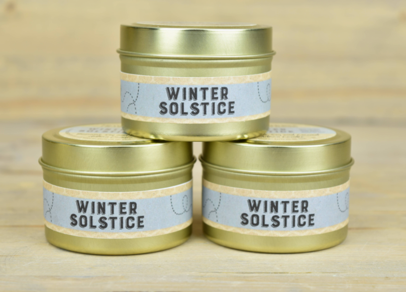 Winter Solstice Tin Candle