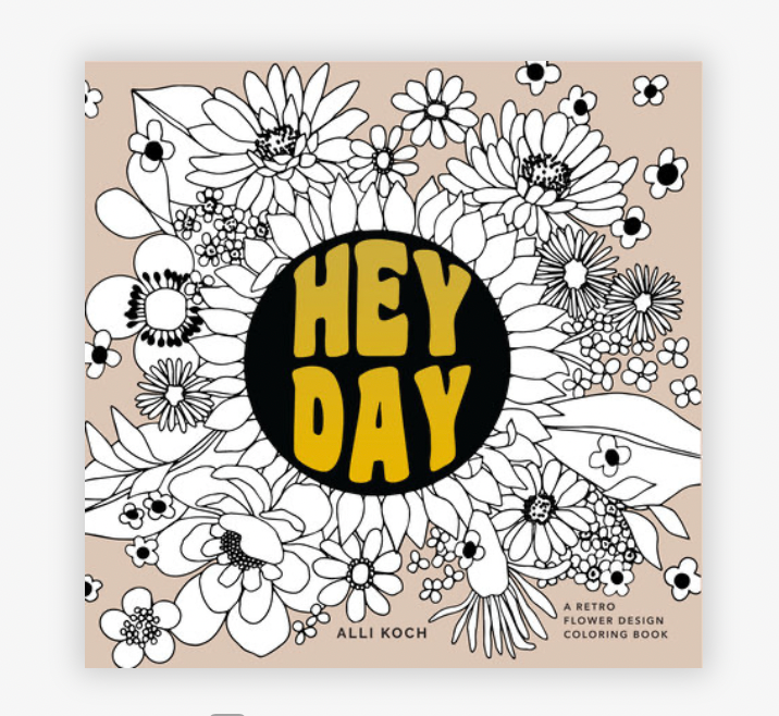 Load image into Gallery viewer, HeyDay Retro Flower Adult Coloring Book
