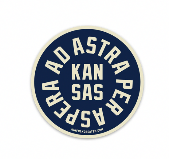 Load image into Gallery viewer, Adastra per Aspera Kansas Sticker
