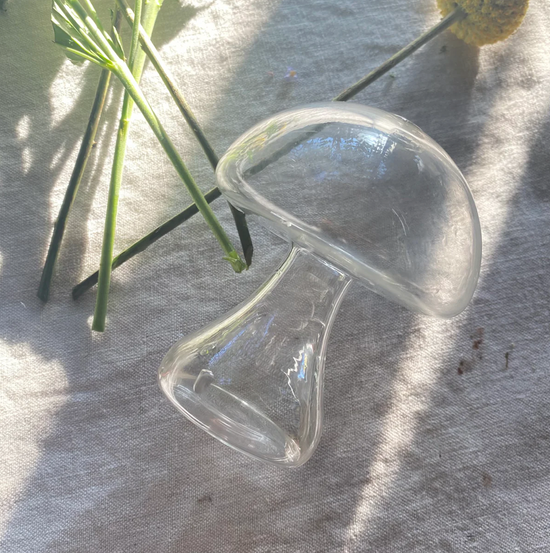 Clear Mushroom Glass Vase