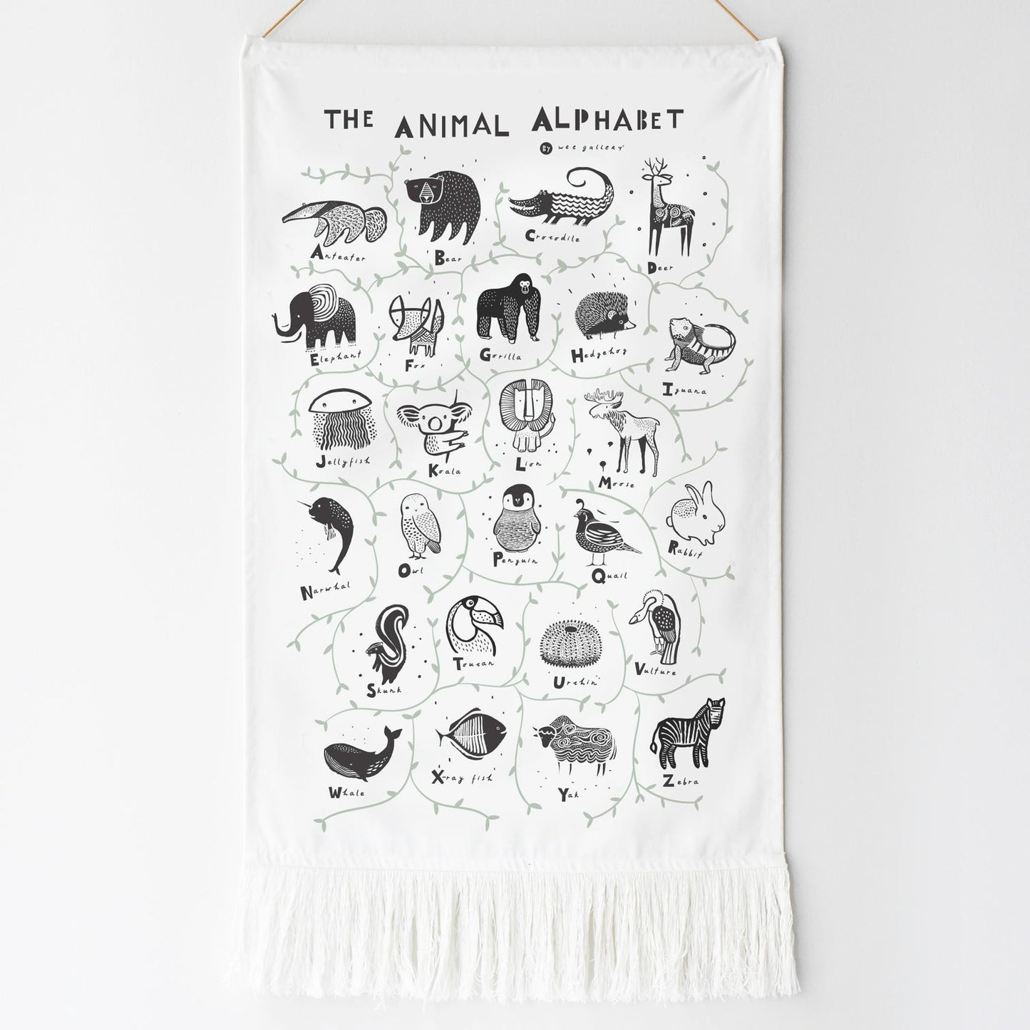 Load image into Gallery viewer, The Animal Alphabet Printed Tapestry
