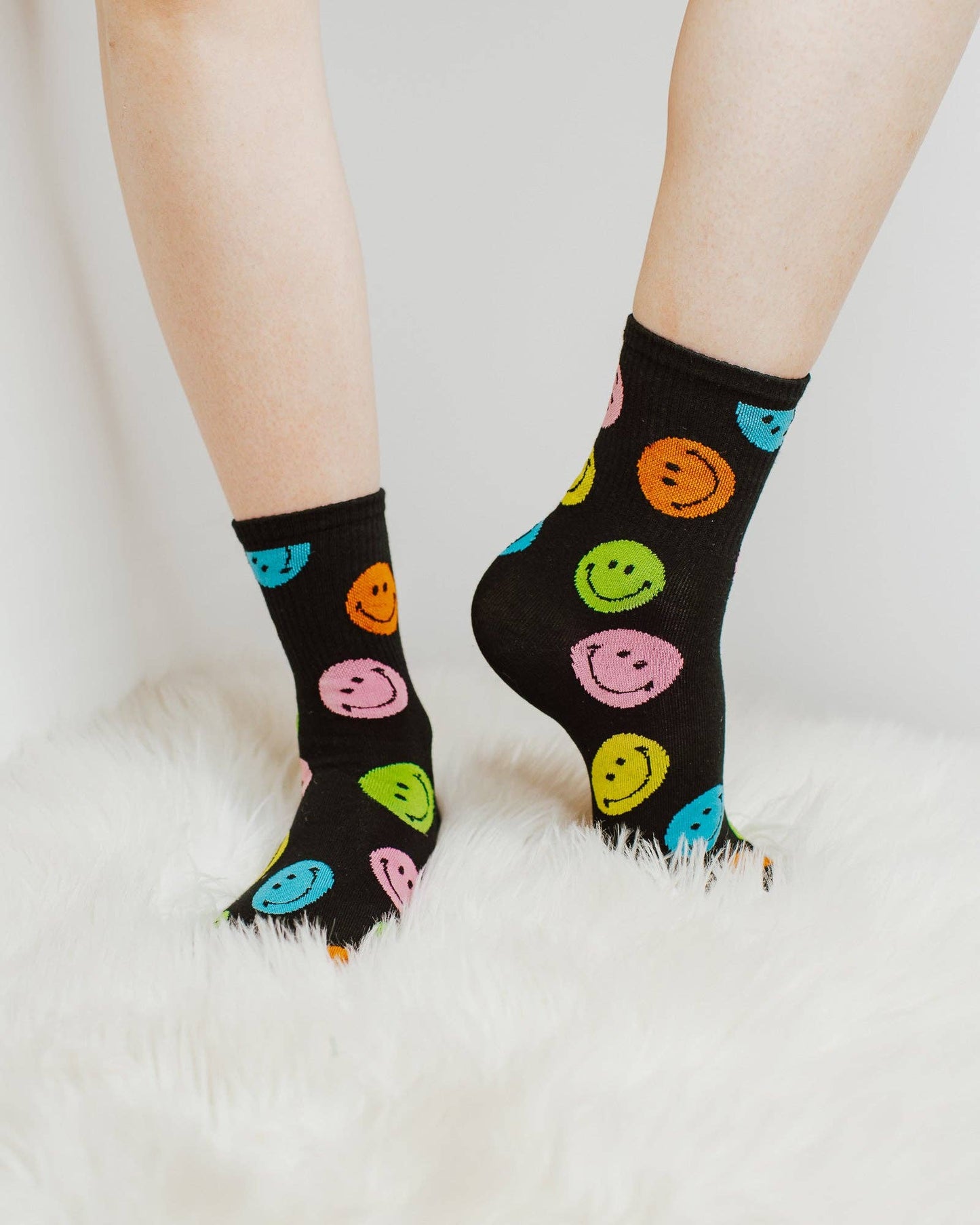 Smiley Face Socks - Rainbow