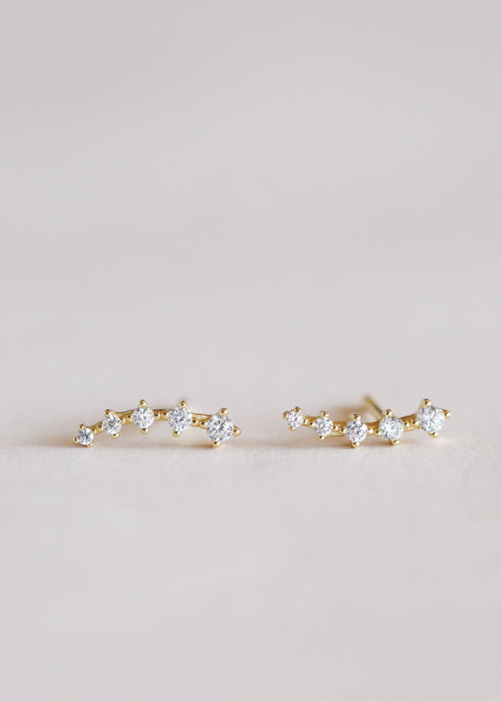 White Crystal Crawler Earrings