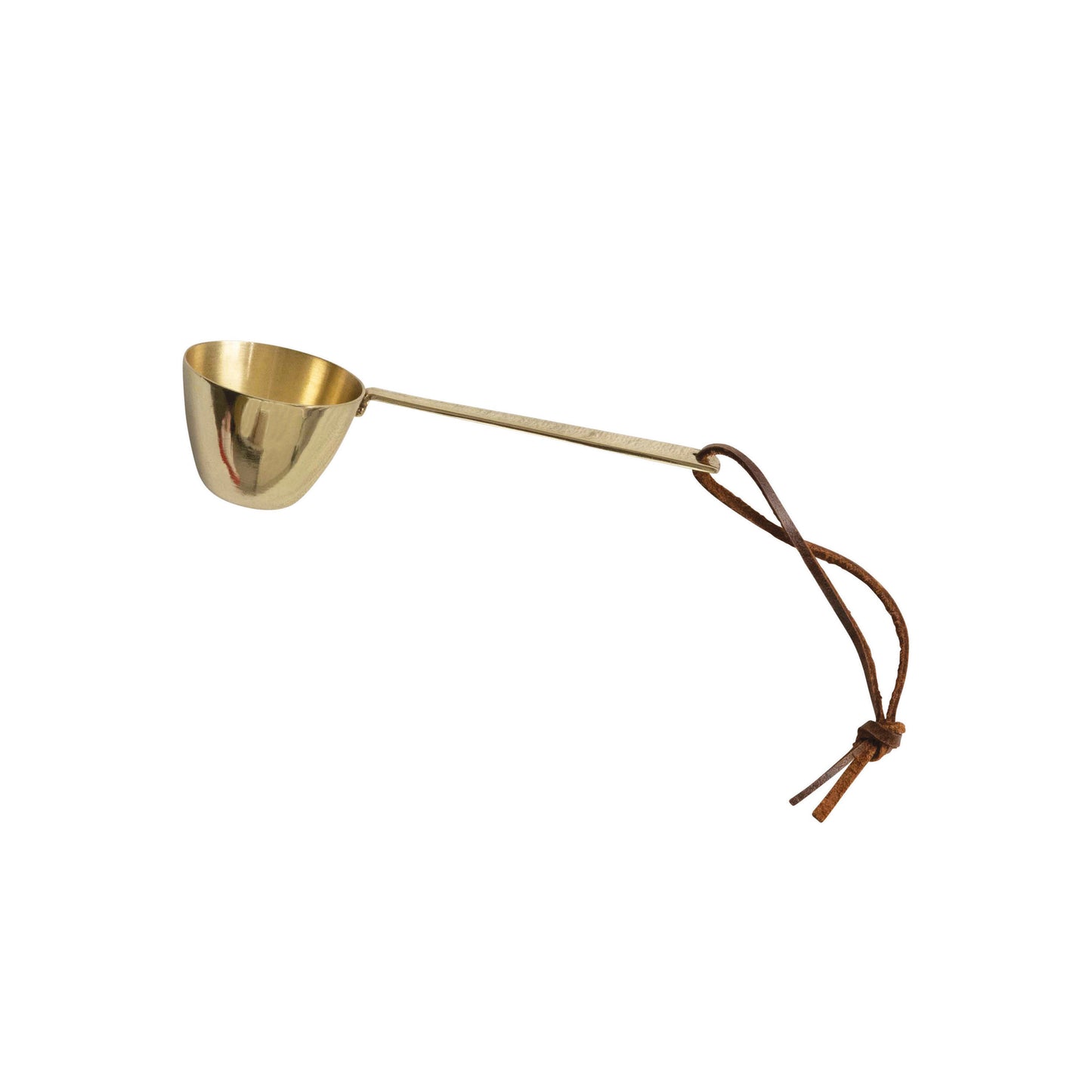 Load image into Gallery viewer, Gold Metal Scoop with Leather Tie
