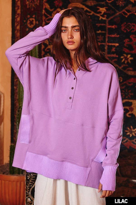Load image into Gallery viewer, Frenchy Terry Oversized Solid Hoodie Top

