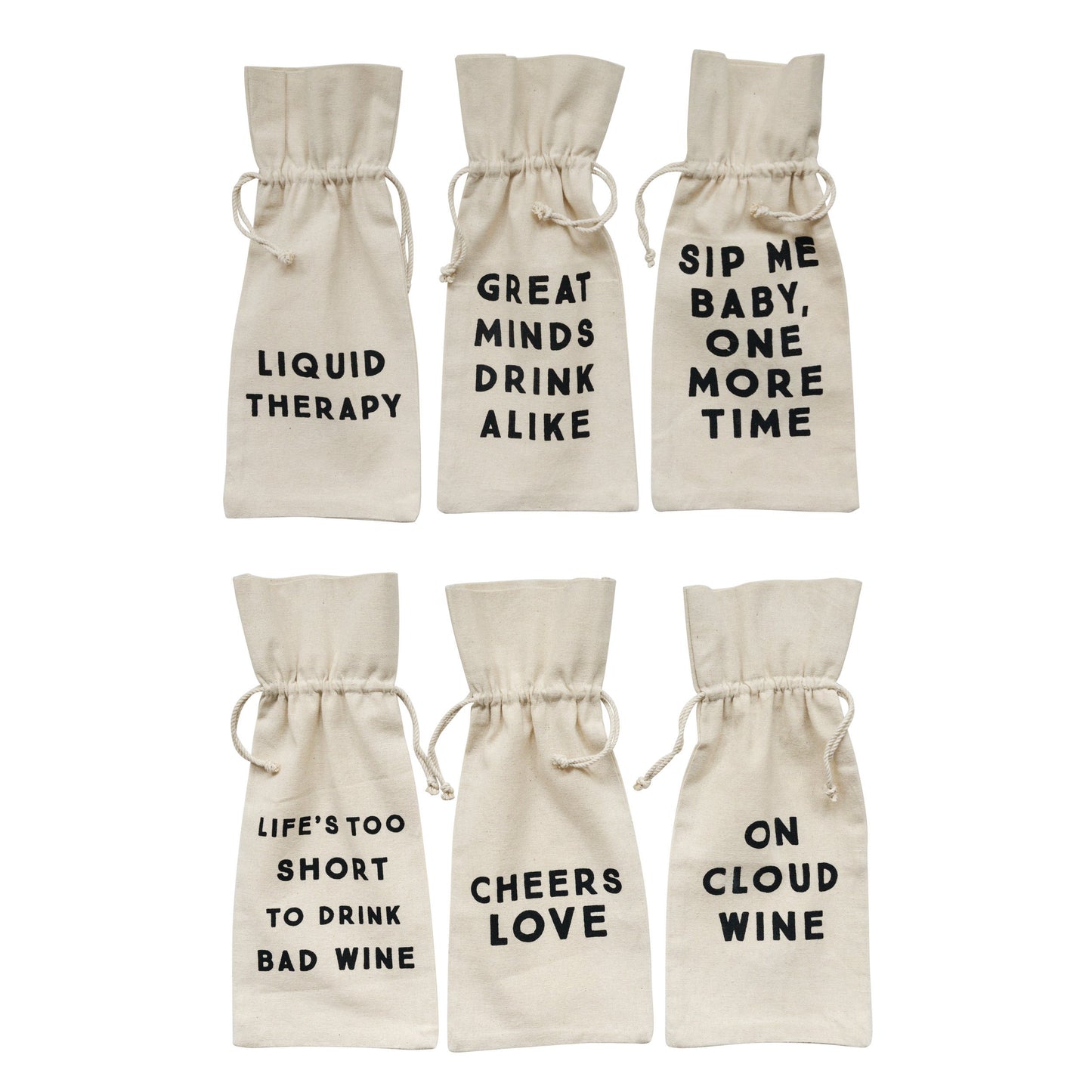 Wine Bag Cotton with Sayings