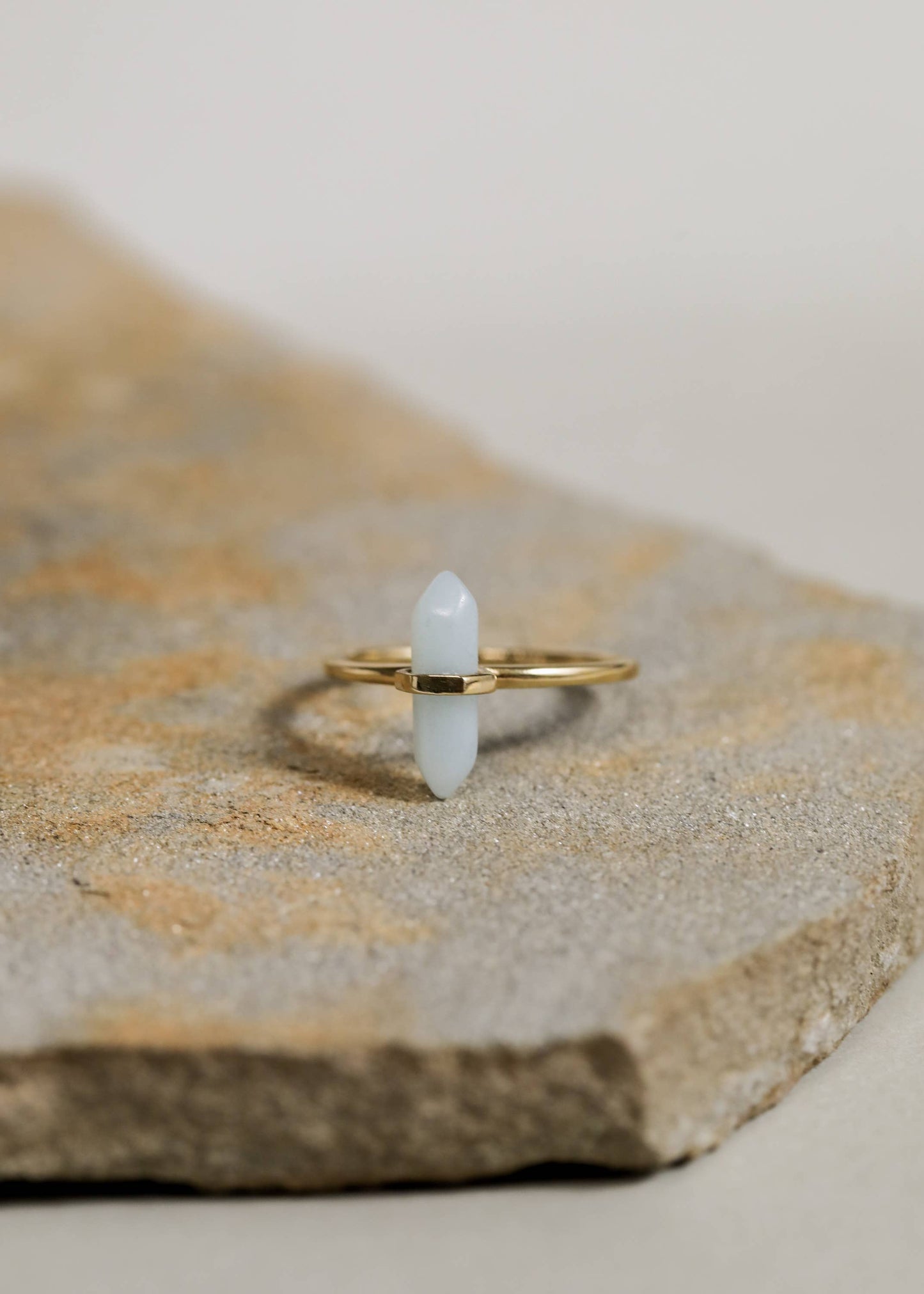 Amazonite Quartz Point Ring