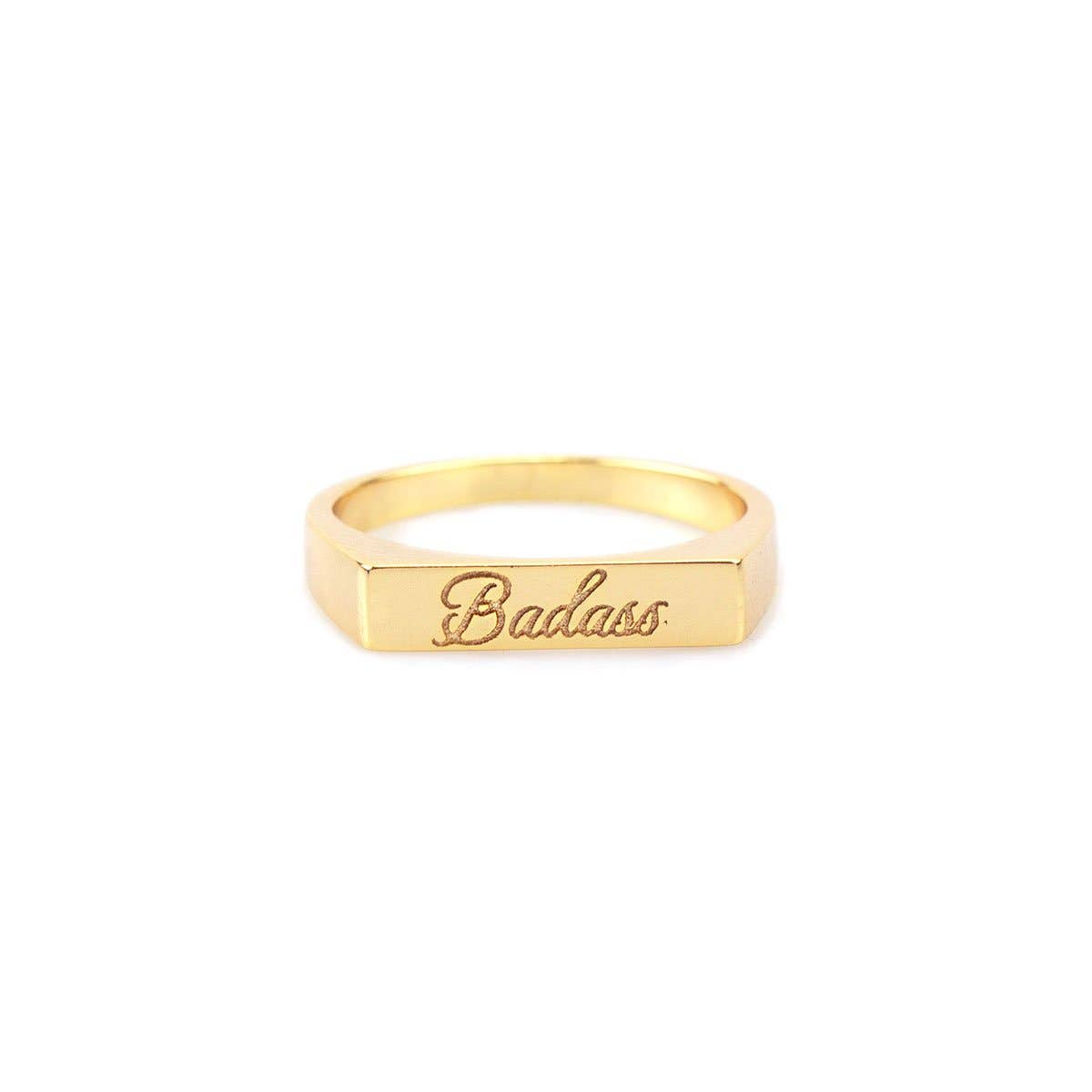 Load image into Gallery viewer, Badass Script Engraved Ring

