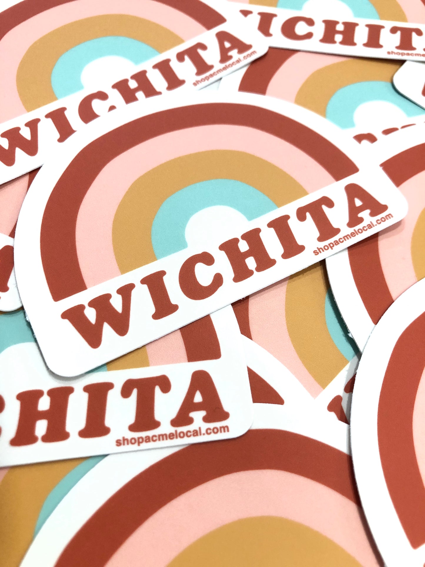 Wichita Retro Rainbow Sticker