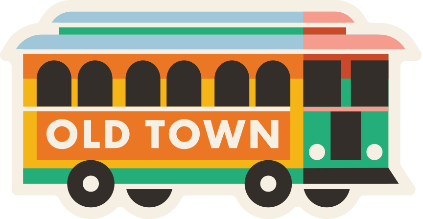Old Town Trolly Sticker